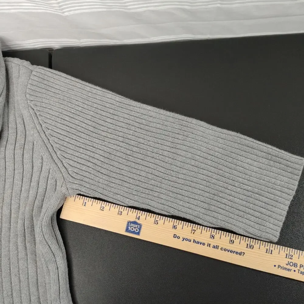 J. Jill Pull Over Ribbed Sweater 3/4 Sleeve Gray Women's Size Large‎ 100% Cotton